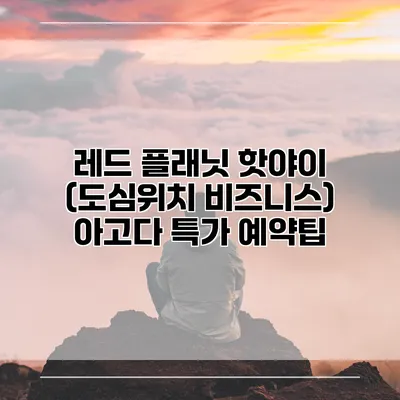 레드 플래닛 핫야이 (도심위치 비즈니스) 아고다 특가 예약팁