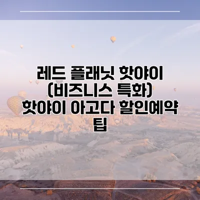 레드 플래닛 핫야이 (비즈니스 특화) 핫야이 아고다 할인예약 팁