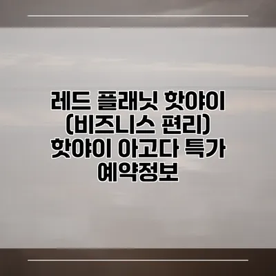 레드 플래닛 핫야이 (비즈니스 편리) 핫야이 아고다 특가 예약정보