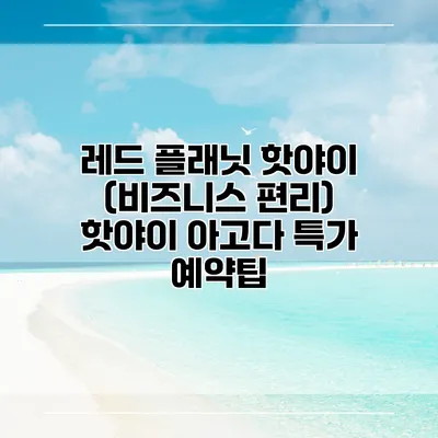 레드 플래닛 핫야이 (비즈니스 편리) 핫야이 아고다 특가 예약팁