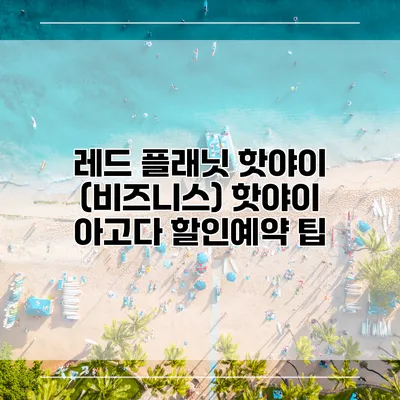 레드 플래닛 핫야이 (비즈니스) 핫야이 아고다 할인예약 팁