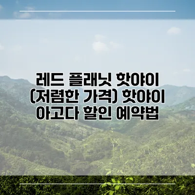 레드 플래닛 핫야이 (저렴한 가격) 핫야이 아고다 할인 예약법