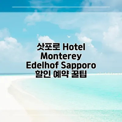 삿포로 Hotel Monterey Edelhof Sapporo 할인 예약 꿀팁