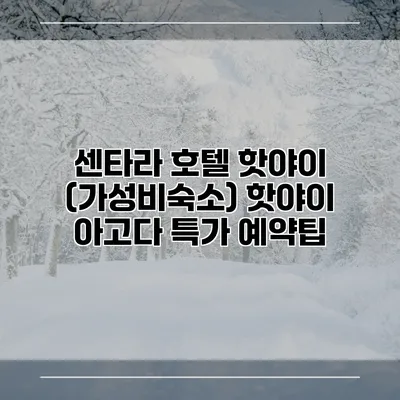센타라 호텔 핫야이 (가성비숙소) 핫야이 아고다 특가 예약팁