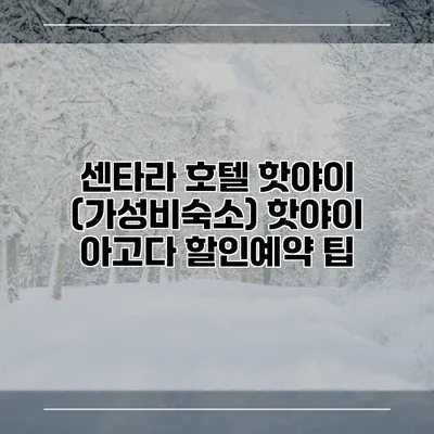 센타라 호텔 핫야이 (가성비숙소) 핫야이 아고다 할인예약 팁