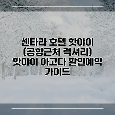 센타라 호텔 핫야이 (공항근처 럭셔리) 핫야이 아고다 할인예약 가이드