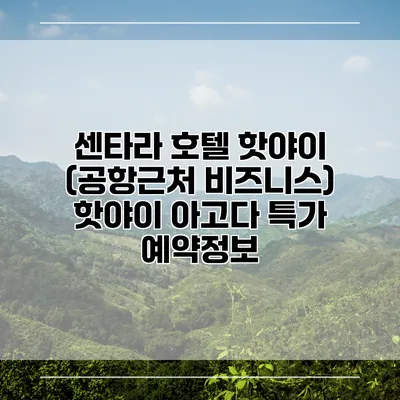 센타라 호텔 핫야이 (공항근처 비즈니스) 핫야이 아고다 특가 예약정보