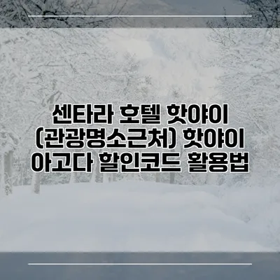 센타라 호텔 핫야이 (관광명소근처) 핫야이 아고다 할인코드 활용법