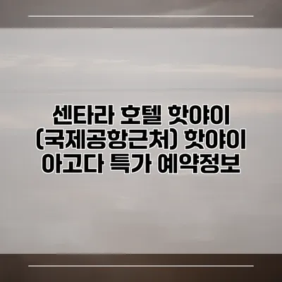 센타라 호텔 핫야이 (국제공항근처) 핫야이 아고다 특가 예약정보