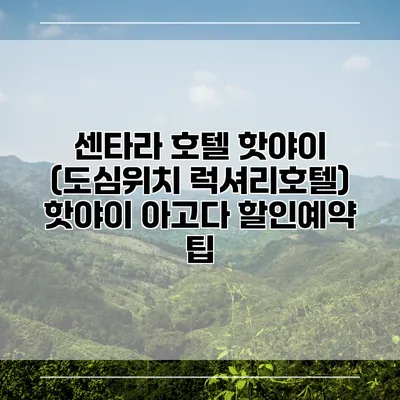 센타라 호텔 핫야이 (도심위치 럭셔리호텔) 핫야이 아고다 할인예약 팁