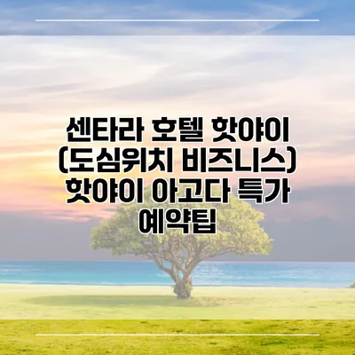 센타라 호텔 핫야이 (도심위치 비즈니스) 핫야이 아고다 특가 예약팁