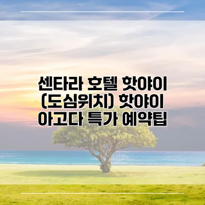 센타라 호텔 핫야이 (도심위치) 핫야이 아고다 특가 예약팁