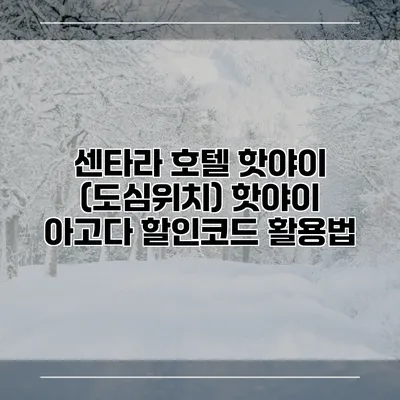 센타라 호텔 핫야이 (도심위치) 핫야이 아고다 할인코드 활용법