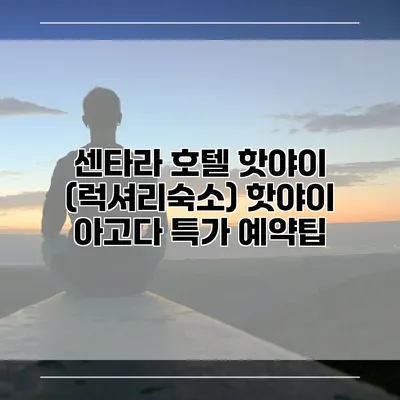 센타라 호텔 핫야이 (럭셔리숙소) 핫야이 아고다 특가 예약팁