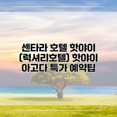 센타라 호텔 핫야이 (럭셔리호텔) 핫야이 아고다 특가 예약팁