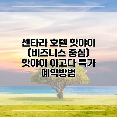 센타라 호텔 핫야이 (비즈니스 중심) 핫야이 아고다 특가 예약방법