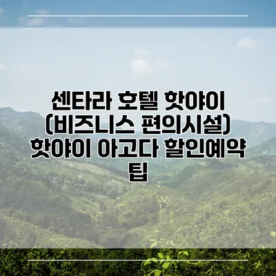 센타라 호텔 핫야이 (비즈니스 편의시설) 핫야이 아고다 할인예약 팁