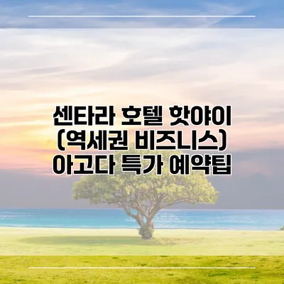 센타라 호텔 핫야이 (역세권 비즈니스) 아고다 특가 예약팁