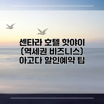 센타라 호텔 핫야이 (역세권 비즈니스) 아고다 할인예약 팁