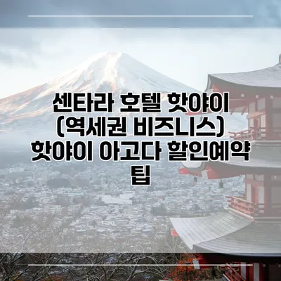 센타라 호텔 핫야이 (역세권 비즈니스) 핫야이 아고다 할인예약 팁